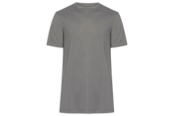 Camiseta Básica Masculina Texturizada – Cinza