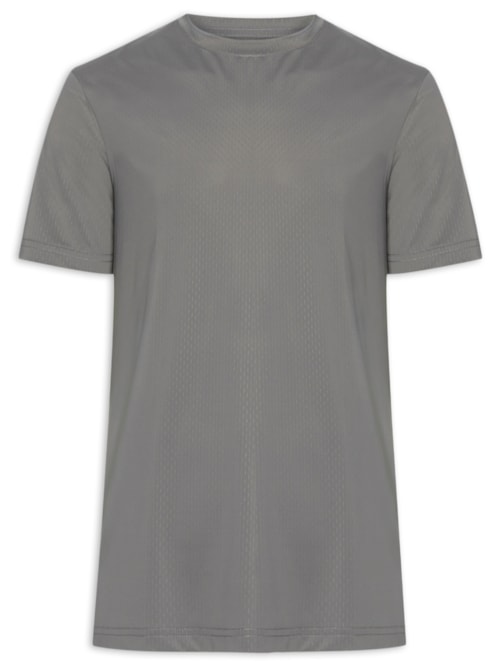 Camiseta Básica Masculina Texturizada – Cinza