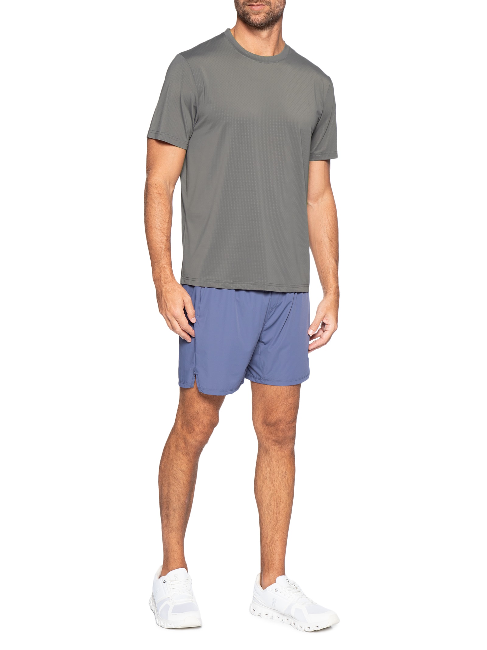 Camiseta Básica Masculina Texturizada – Cinza Hering Sports
