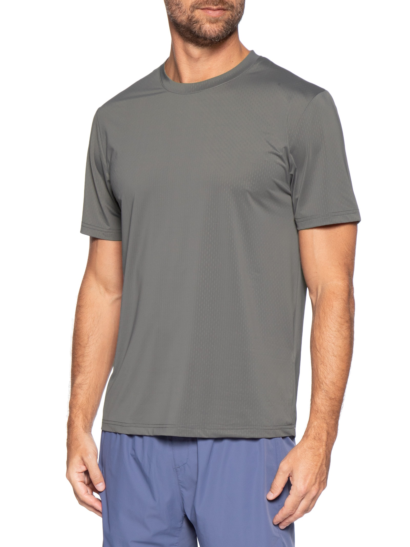 Camiseta Básica Masculina Texturizada – Cinza Hering Sports