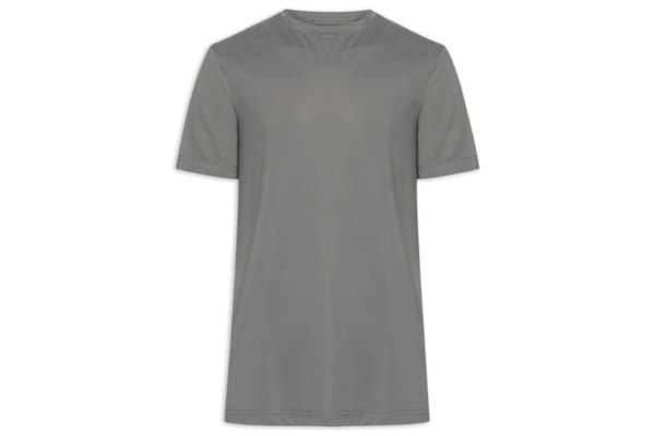 Camiseta Básica Masculina Texturizada – Cinza