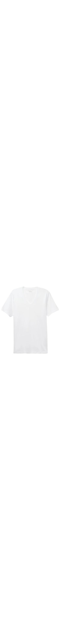 Camiseta Com Decote v Em Algodão Premium - Branco