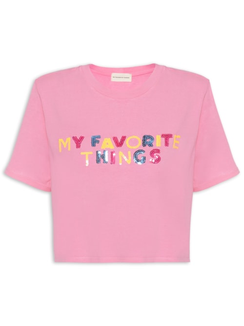 Camiseta Com Estampa – Rosa