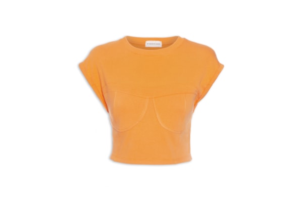 Camiseta Corset Manga Curta - Laranja