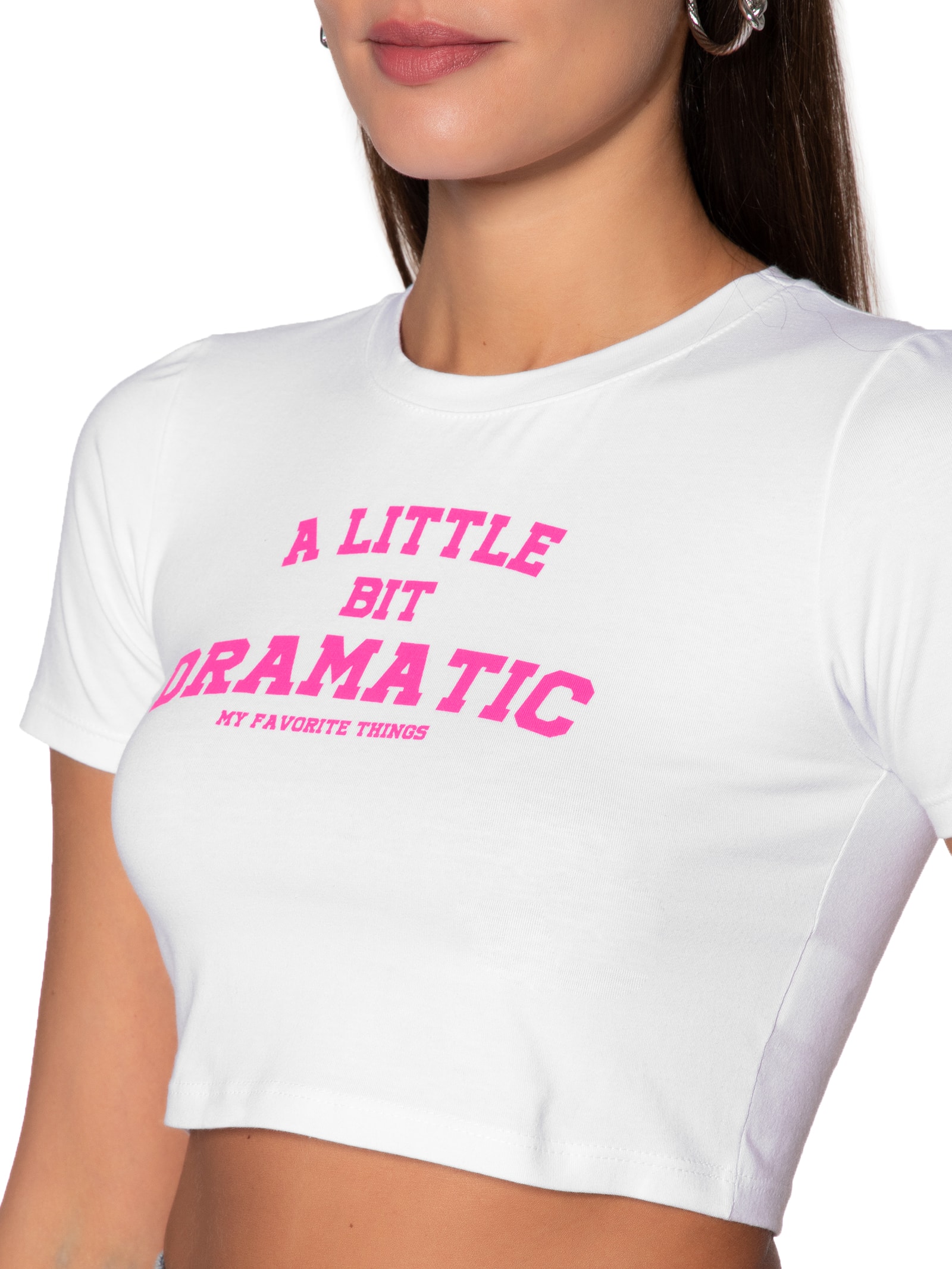 Camiseta Cropped Baby Look Branco My Favorite Things