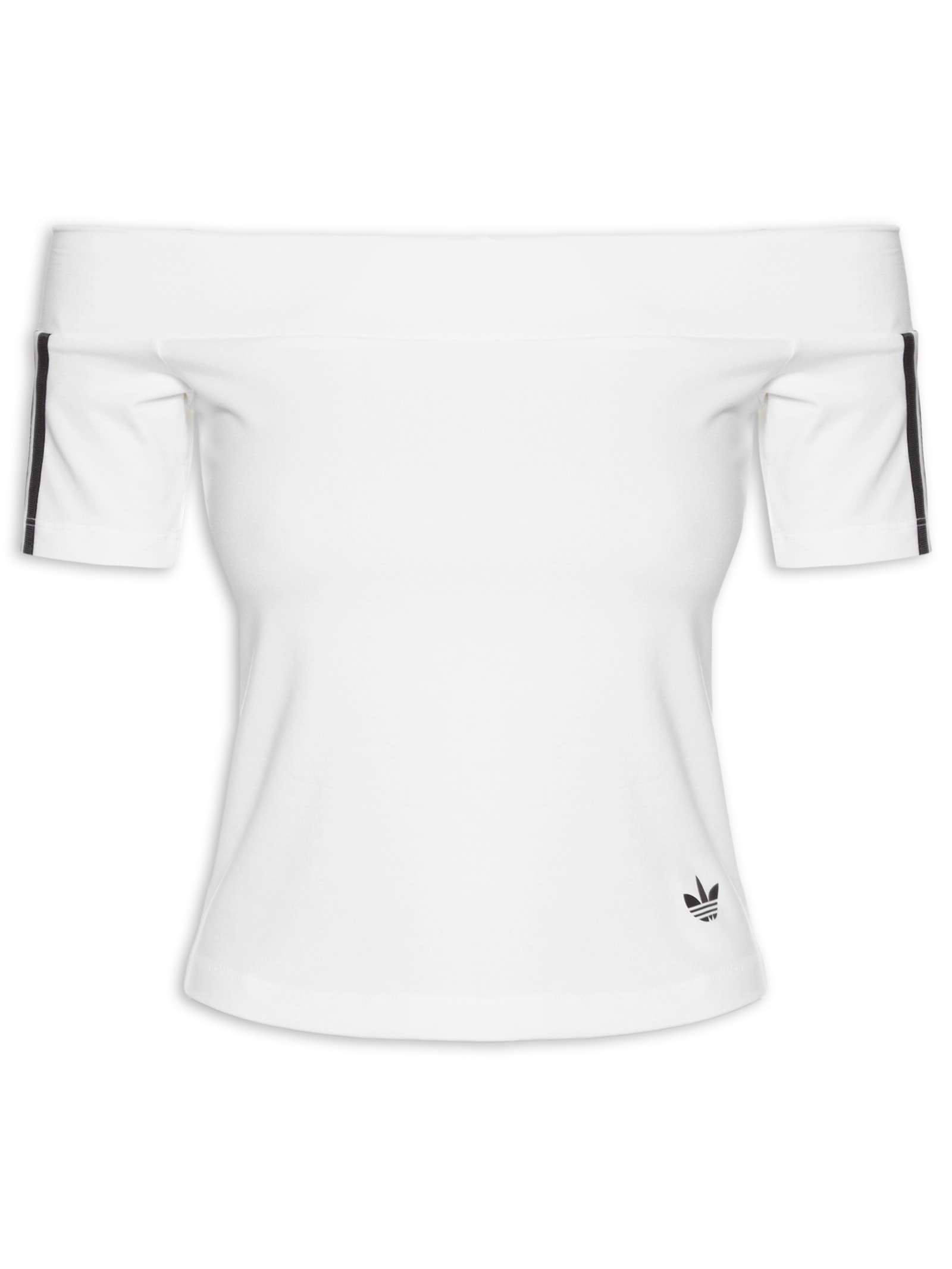 Camiseta Cropped Bandeau Branco Adidas Originals