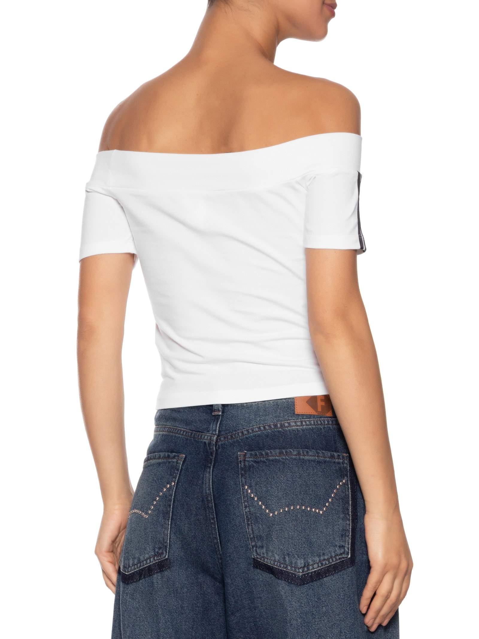 Camiseta Cropped Bandeau Branco Adidas Originals