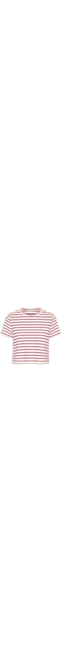 Camiseta Cropped Listrada Femnina - Lilás