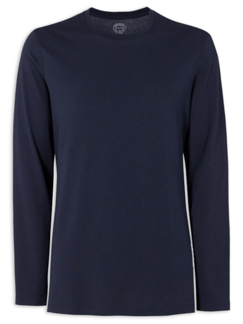 Camiseta De Manga Comprida De Algodão Supima® - Azul