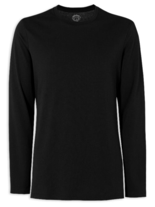 Camiseta De Manga Comprida De Algodão Supima® - Preto