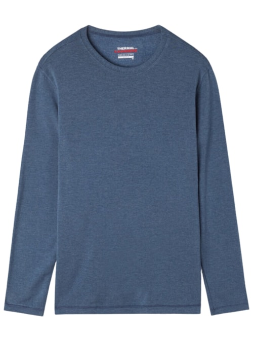 Camiseta De Manga Comprida De Modal Cashmere - Azul