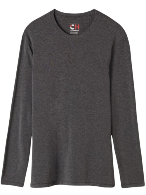 Camiseta De Manga Comprida De Modal Cashmere - Cinza