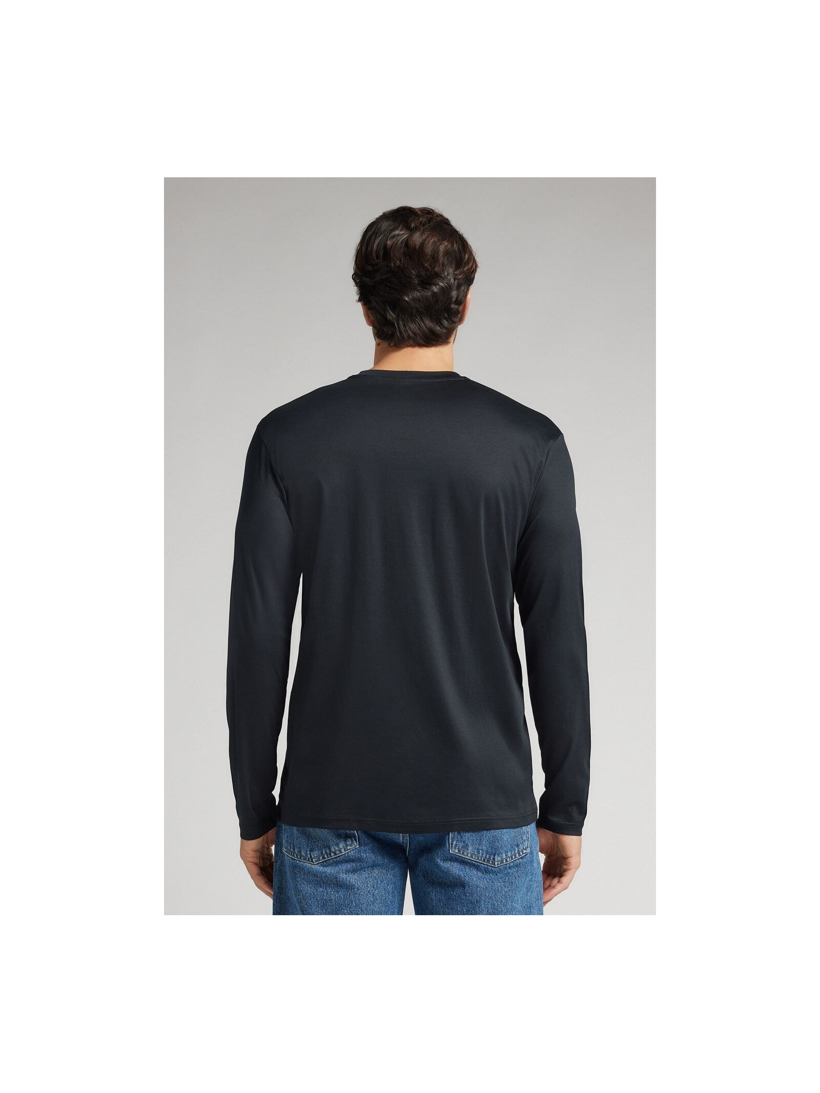 Camiseta De Manga Comprida Em Algodão Premium Preto Intimissimi