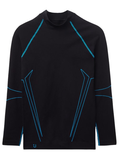 Camiseta De Manga Comprida Esportiva – Preto