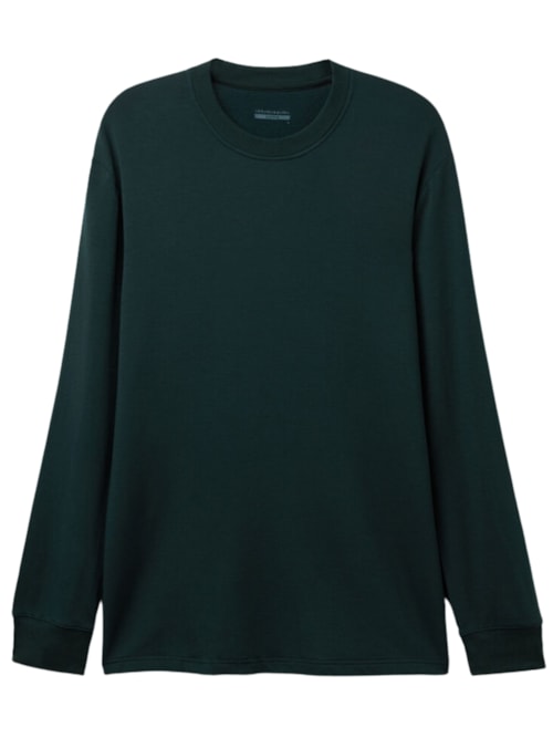 Camiseta De Manga Comprida Moletom Em Modal – Verde