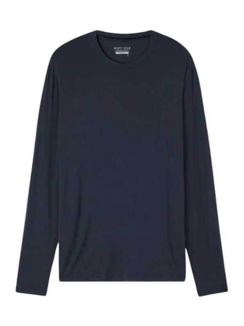 Camiseta De Manga Comprida Soft Silk – Azul