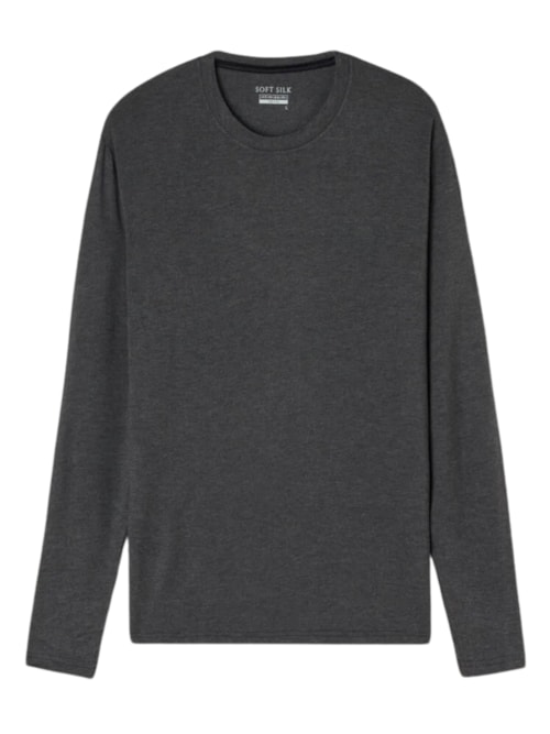 Camiseta De Manga Comprida Soft Silk - Cinza