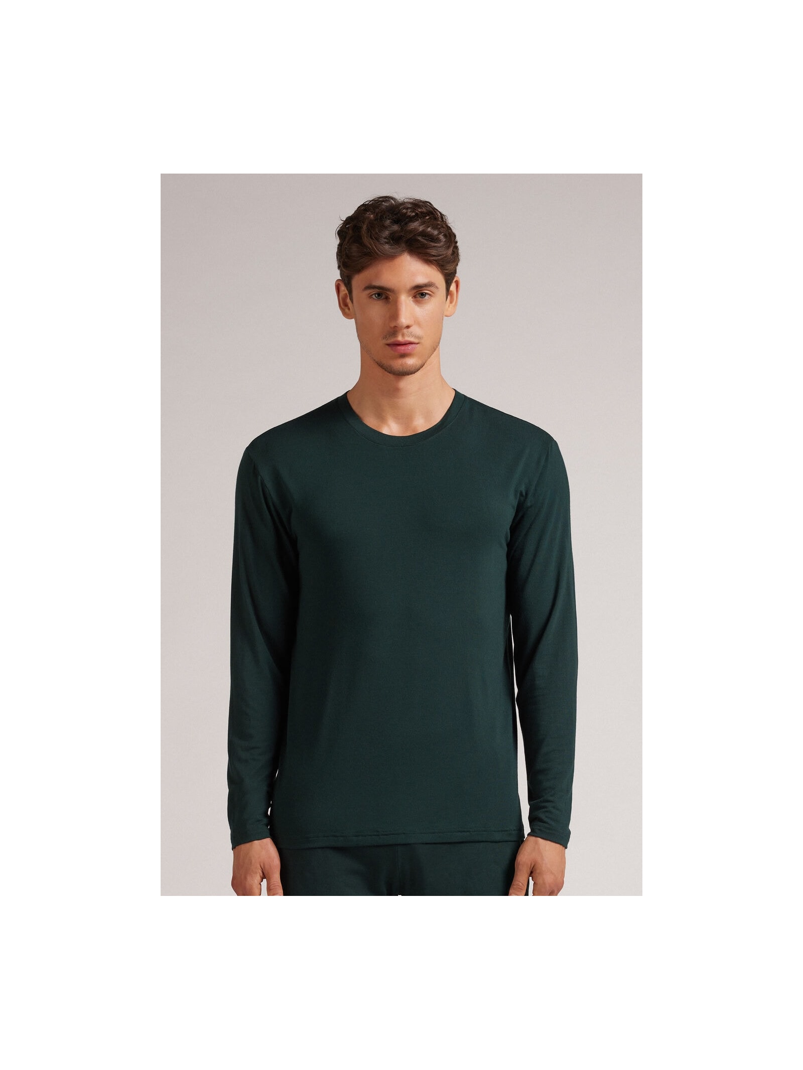 Camiseta De Manga Comprida Soft Silk Verde Intimissimi