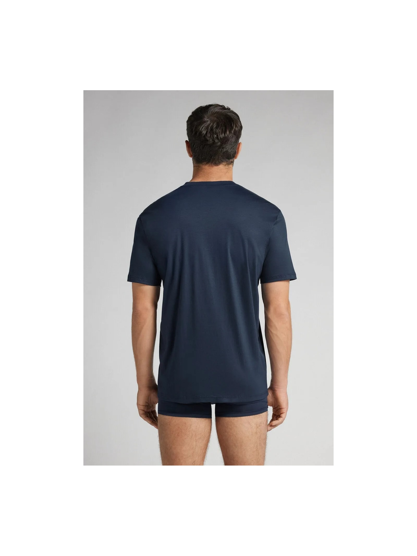 Camiseta De Manga Curta Em Algodão Premium Superlight Azul Intimissimi