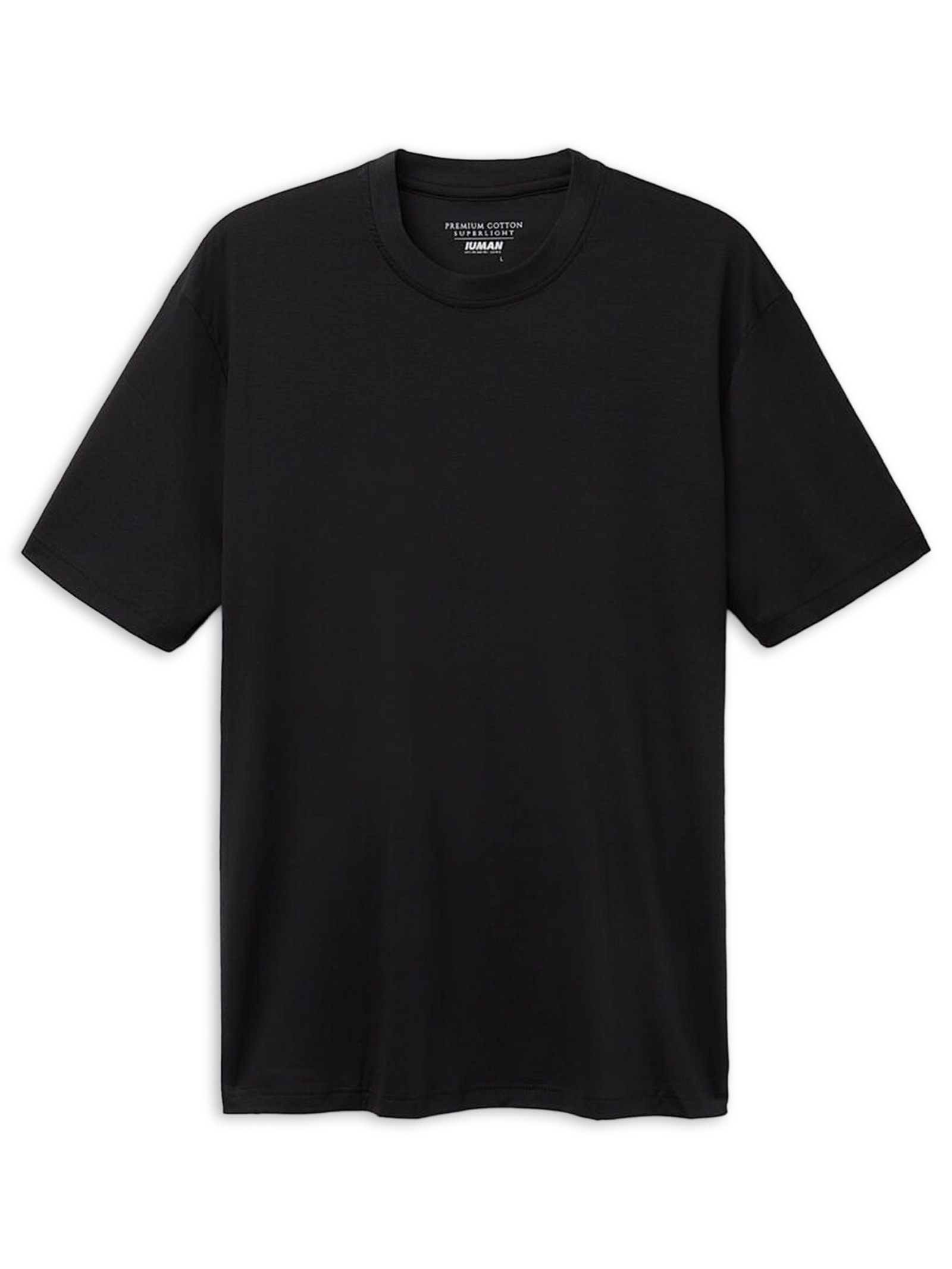 Camiseta De Manga Curta Em Algodão Premium Superlight Preto Intimissimi