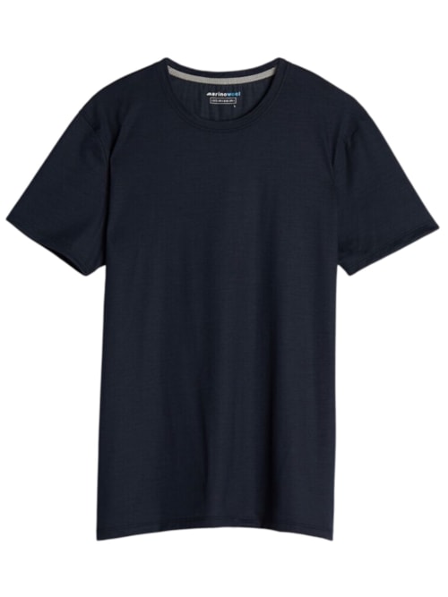 Camiseta De Manga Curta Em Lã Merino Elástica - Azul