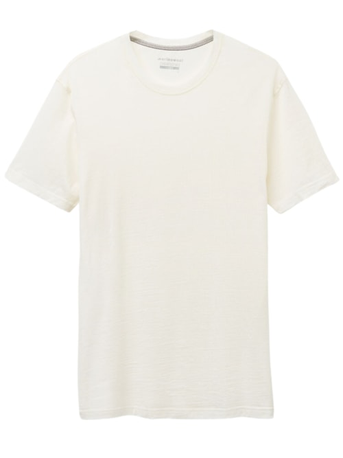 Camiseta De Manga Curta Em Lã Merino Elástica – Branco