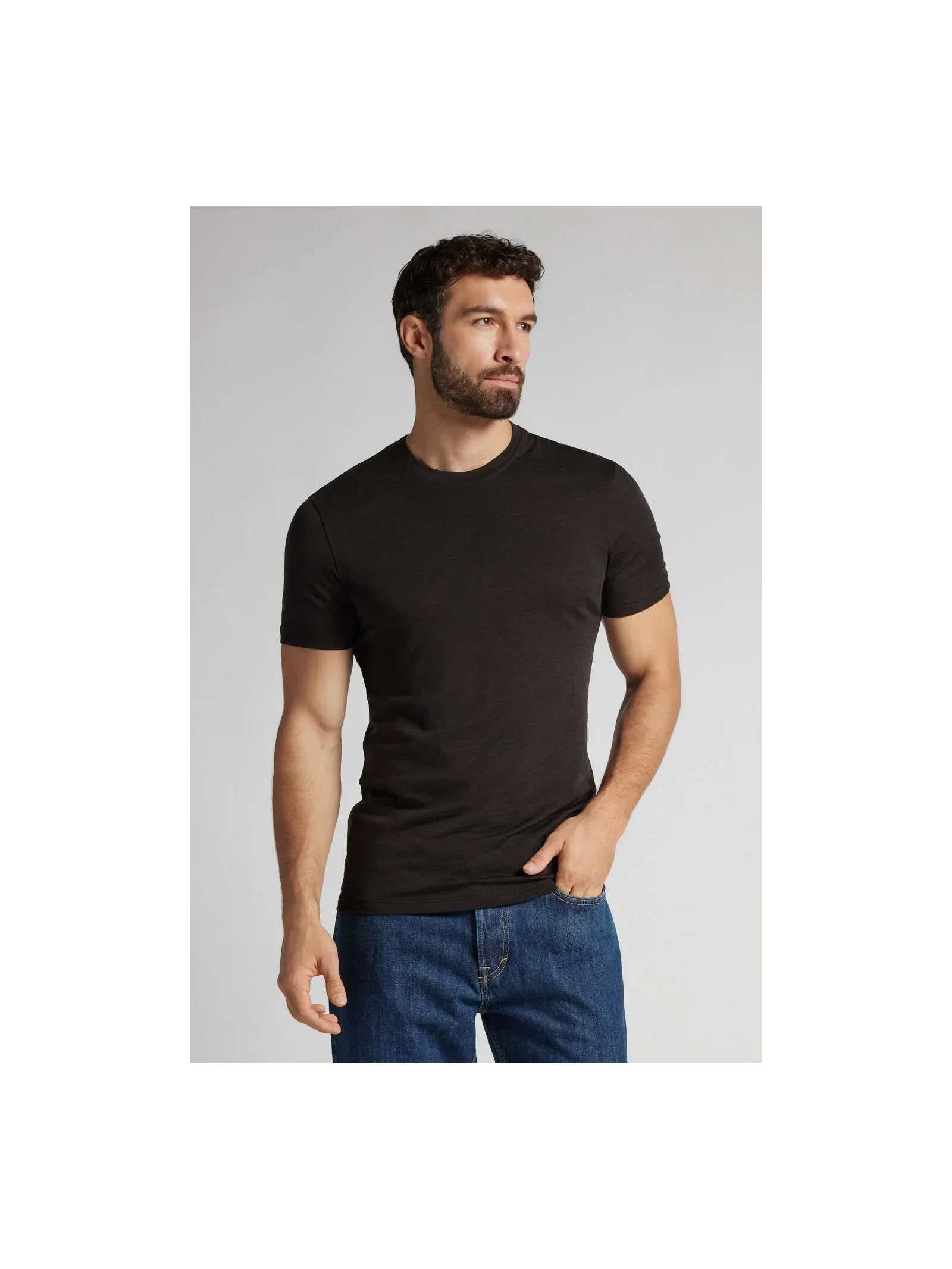 Camiseta De Manga Curta Em Lã Merino Elástica Marrom Intimissimi