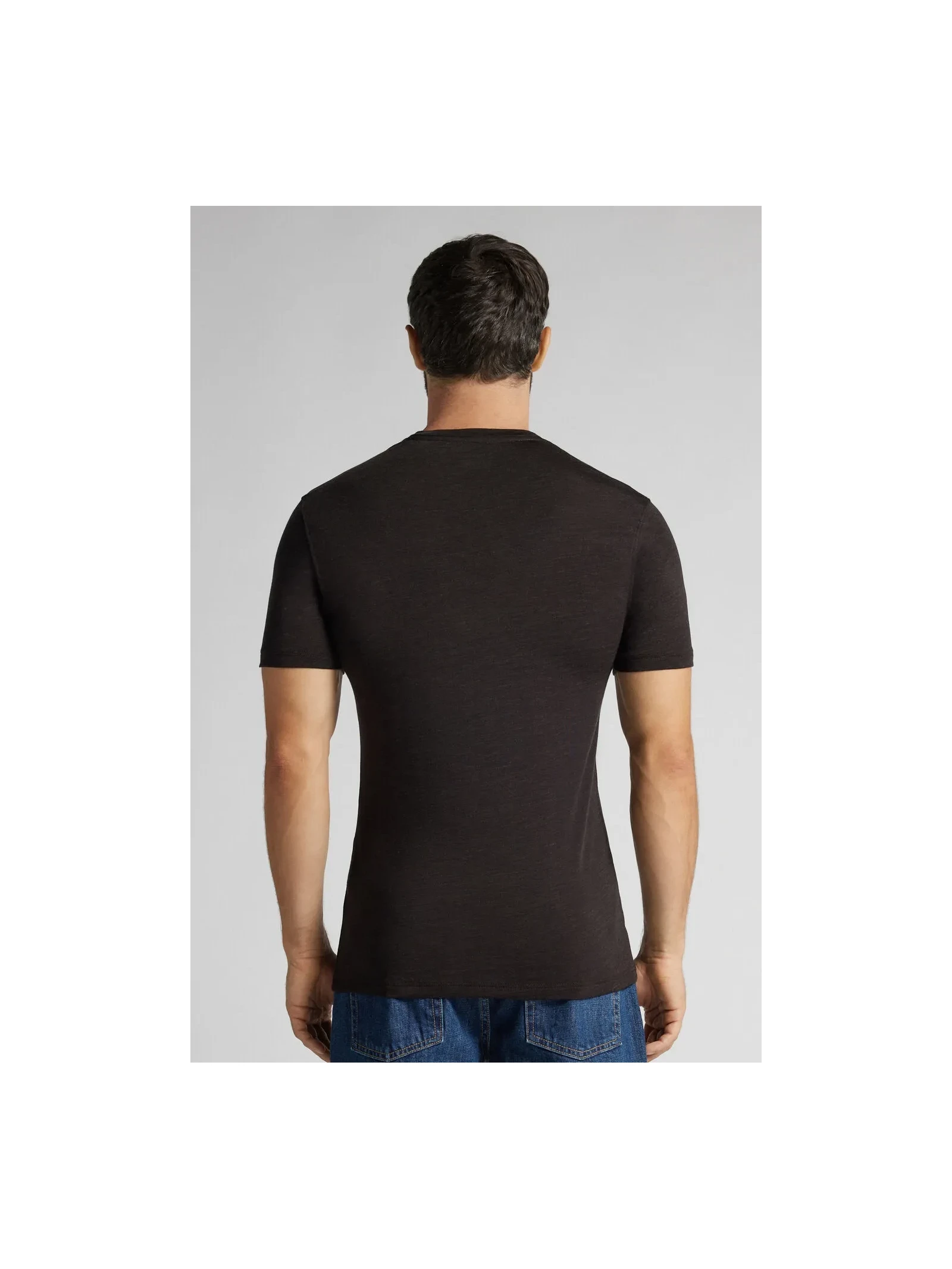 Camiseta De Manga Curta Em Lã Merino Elástica Marrom Intimissimi