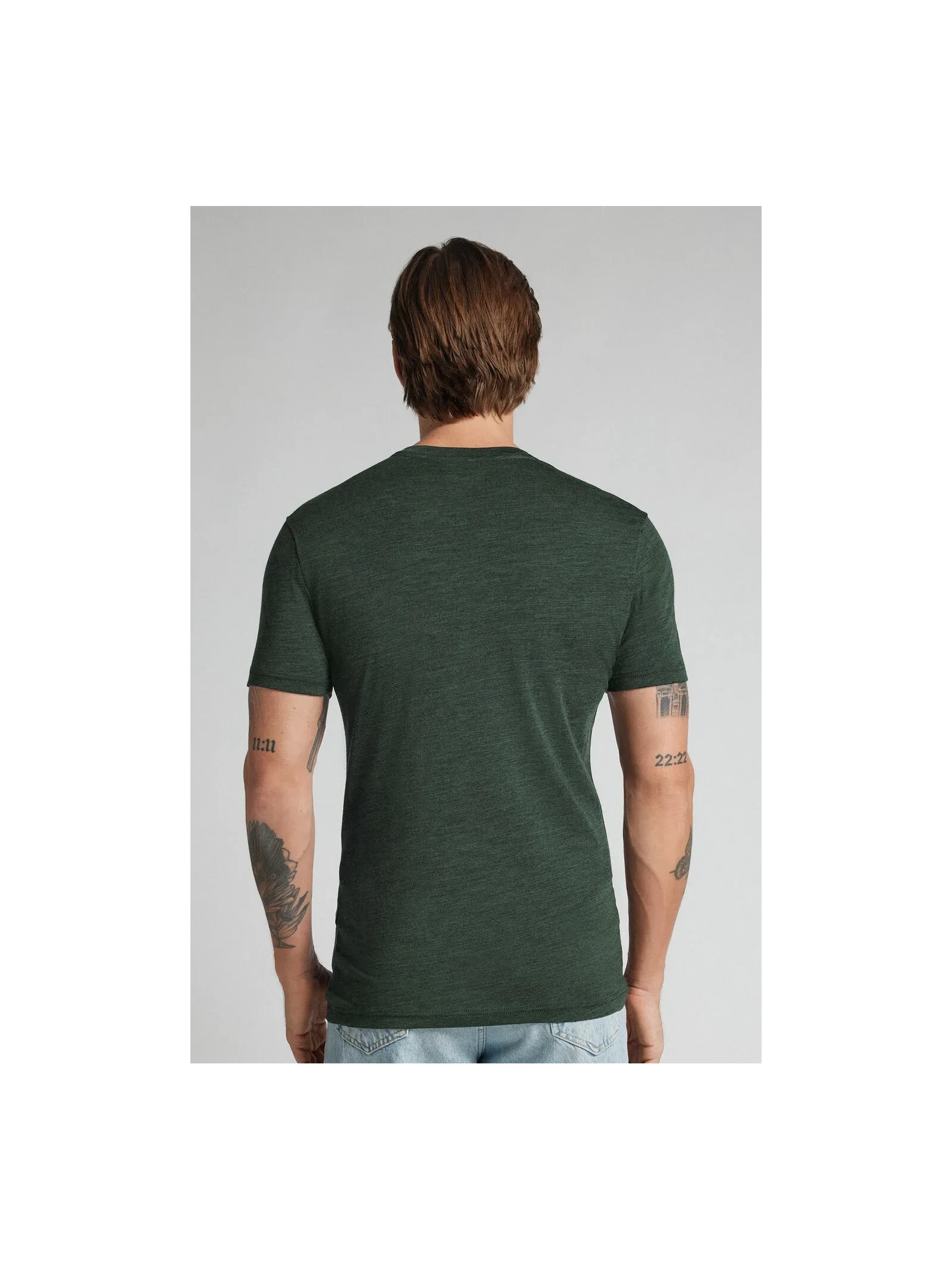 Camiseta De Manga Curta Em Lã Merino Elástica Verde Intimissimi