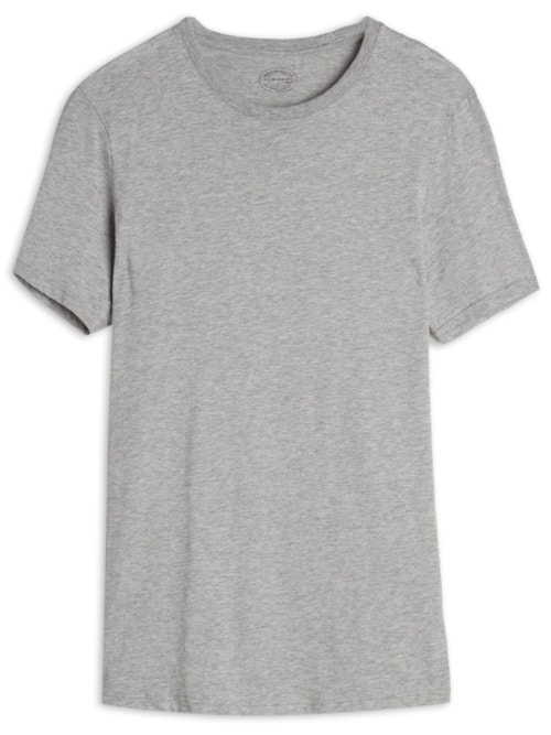 Camiseta De Manga Curta Gola De Algodao Supima® - Cinza