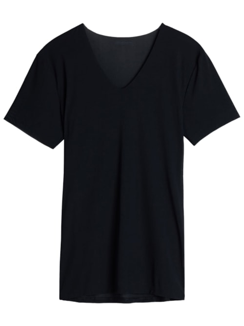 Camiseta De Micro-Rede Corte Vivo - Preto