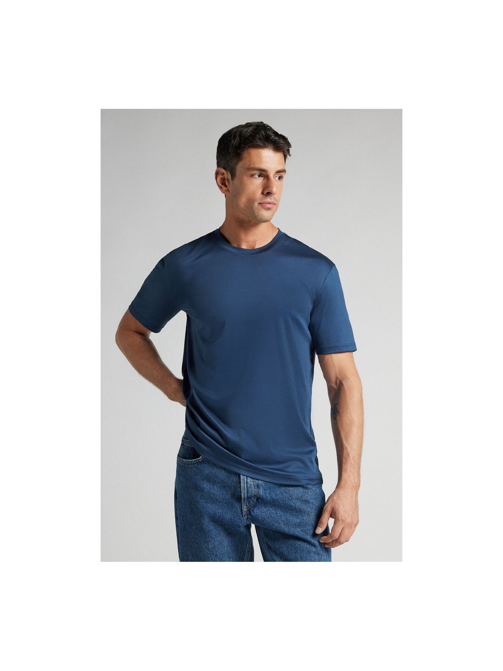 Camiseta Em Algodão Premium Azul Intimissimi