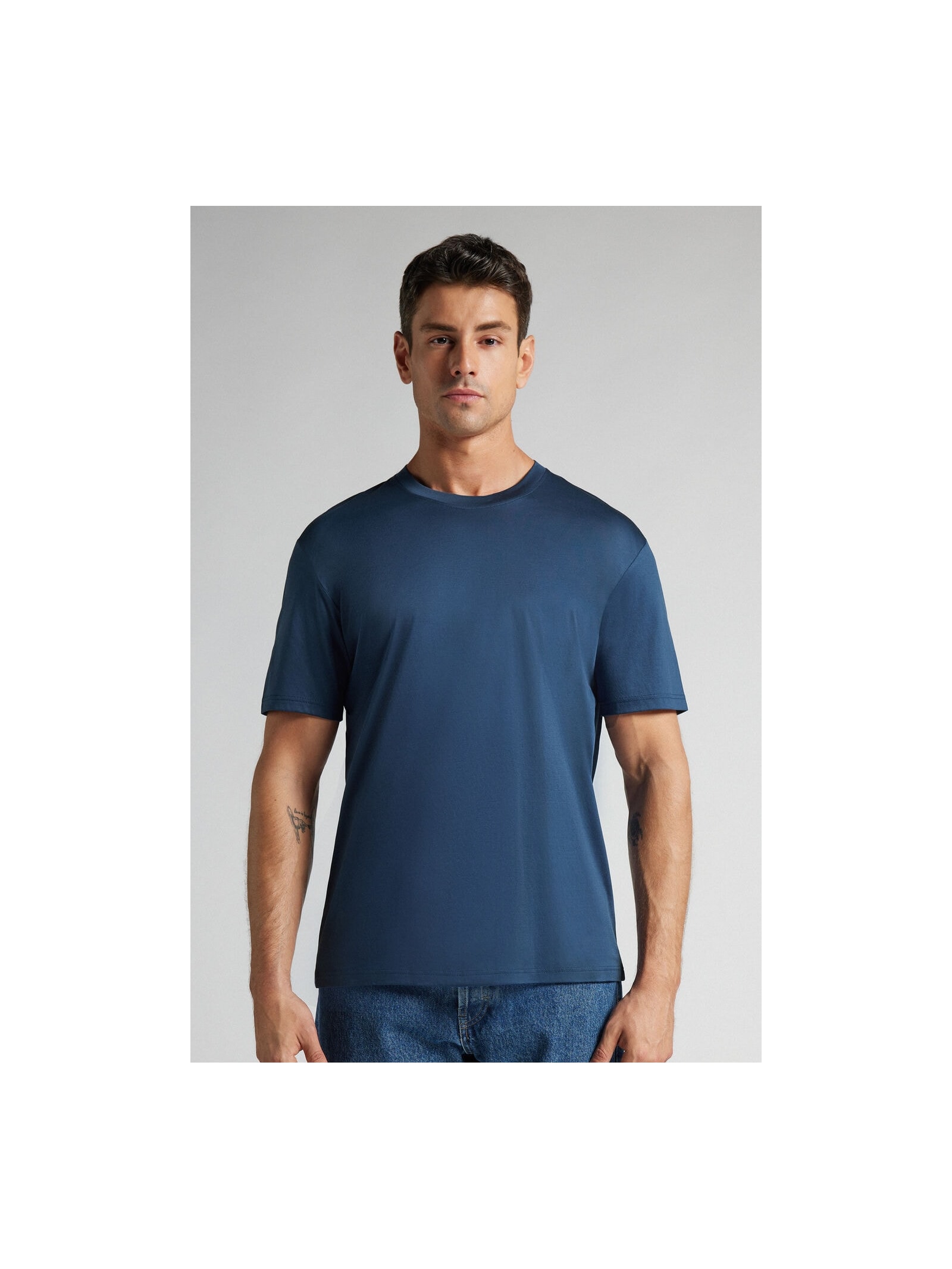 Camiseta Em Algodão Premium Azul Intimissimi