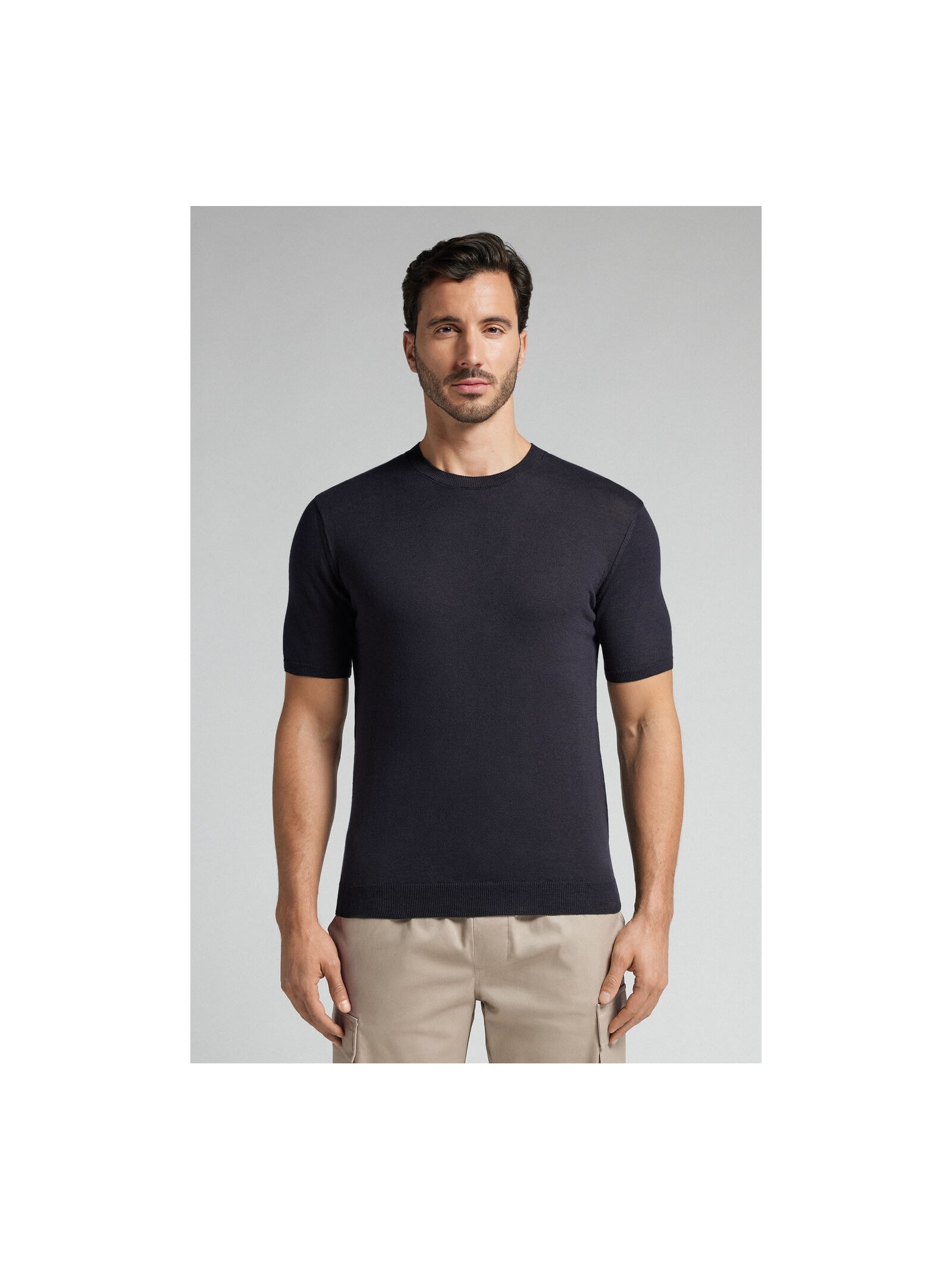 Camiseta Em Algodão Slub Azul Intimissimi