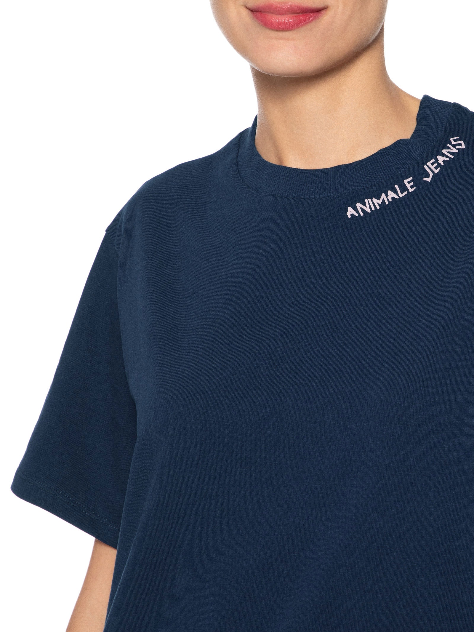 Camiseta Faminina Malha Easy Breeze Azul  Animale Jeans