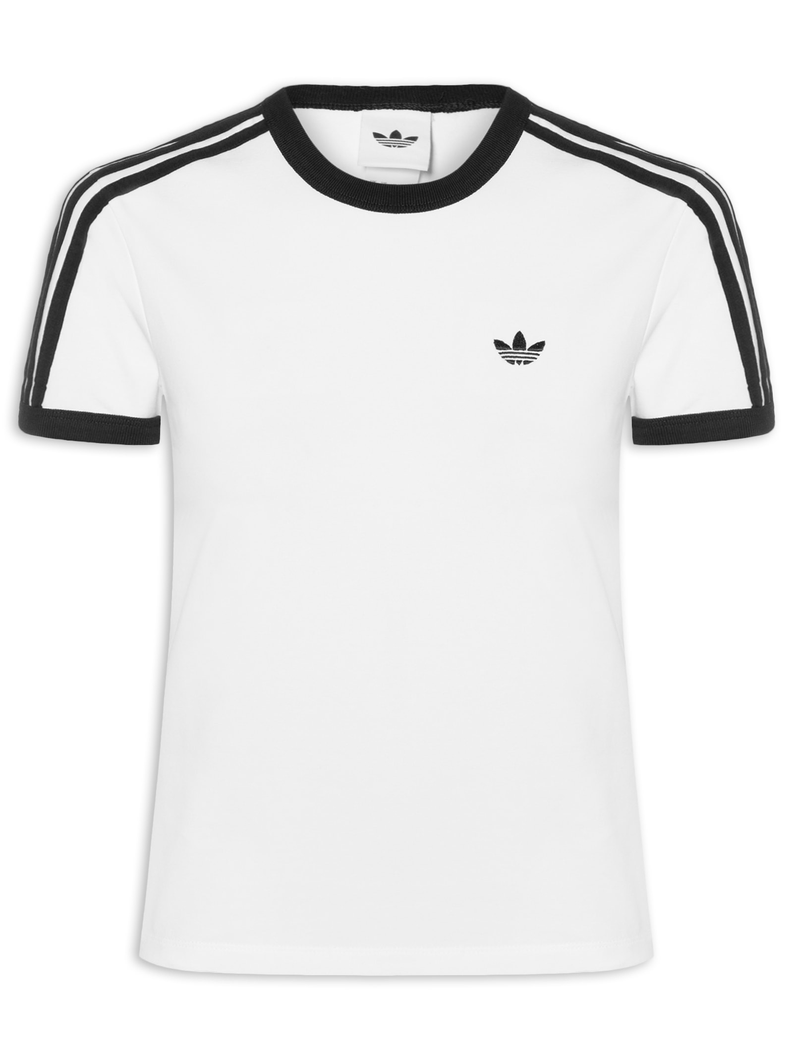 Camiseta Feminina 3S Clássica Adicolor Slim Branco Adidas Originals