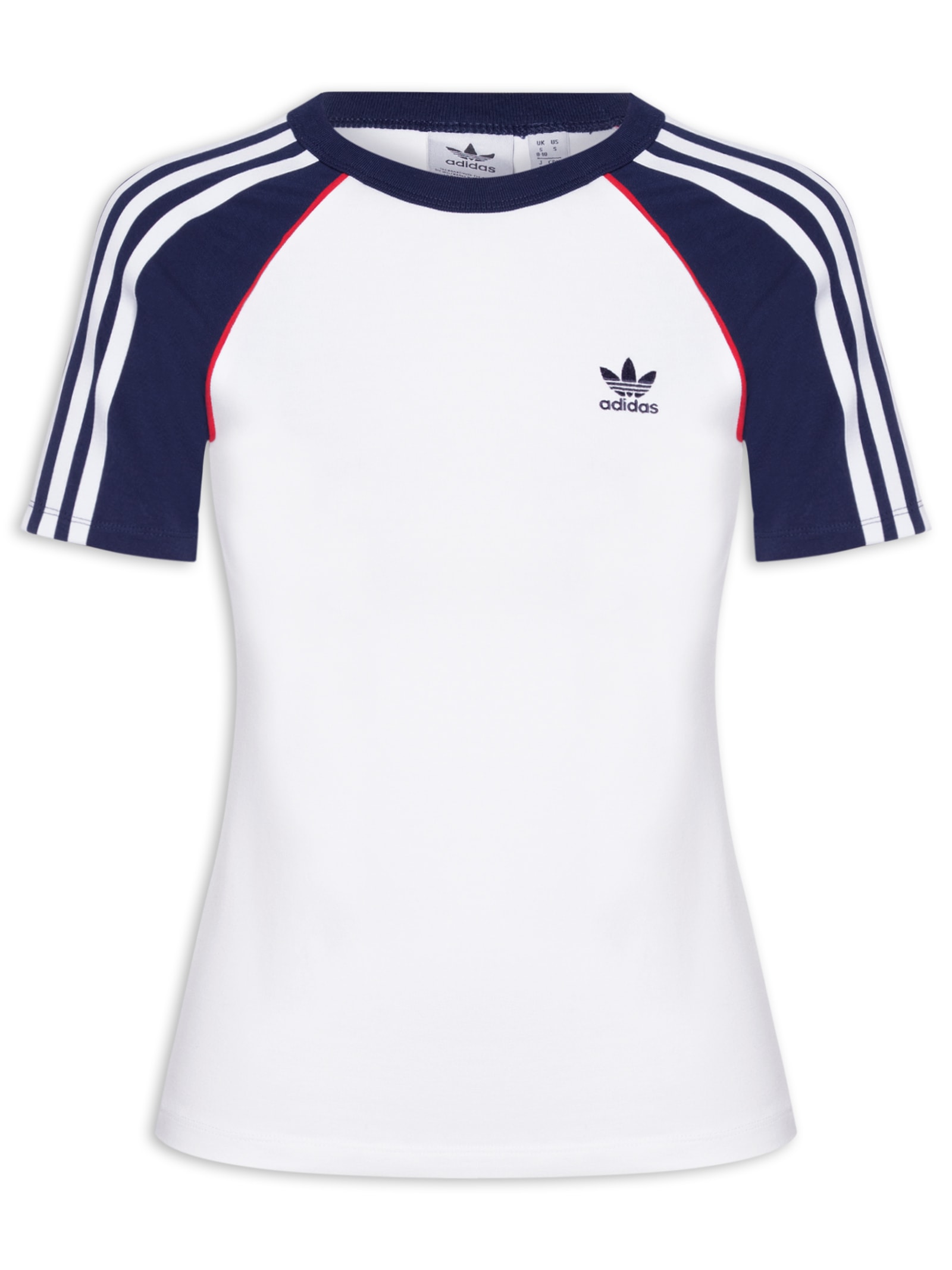 Camiseta Feminina 3S Raglan Slim Branco Adidas Originals