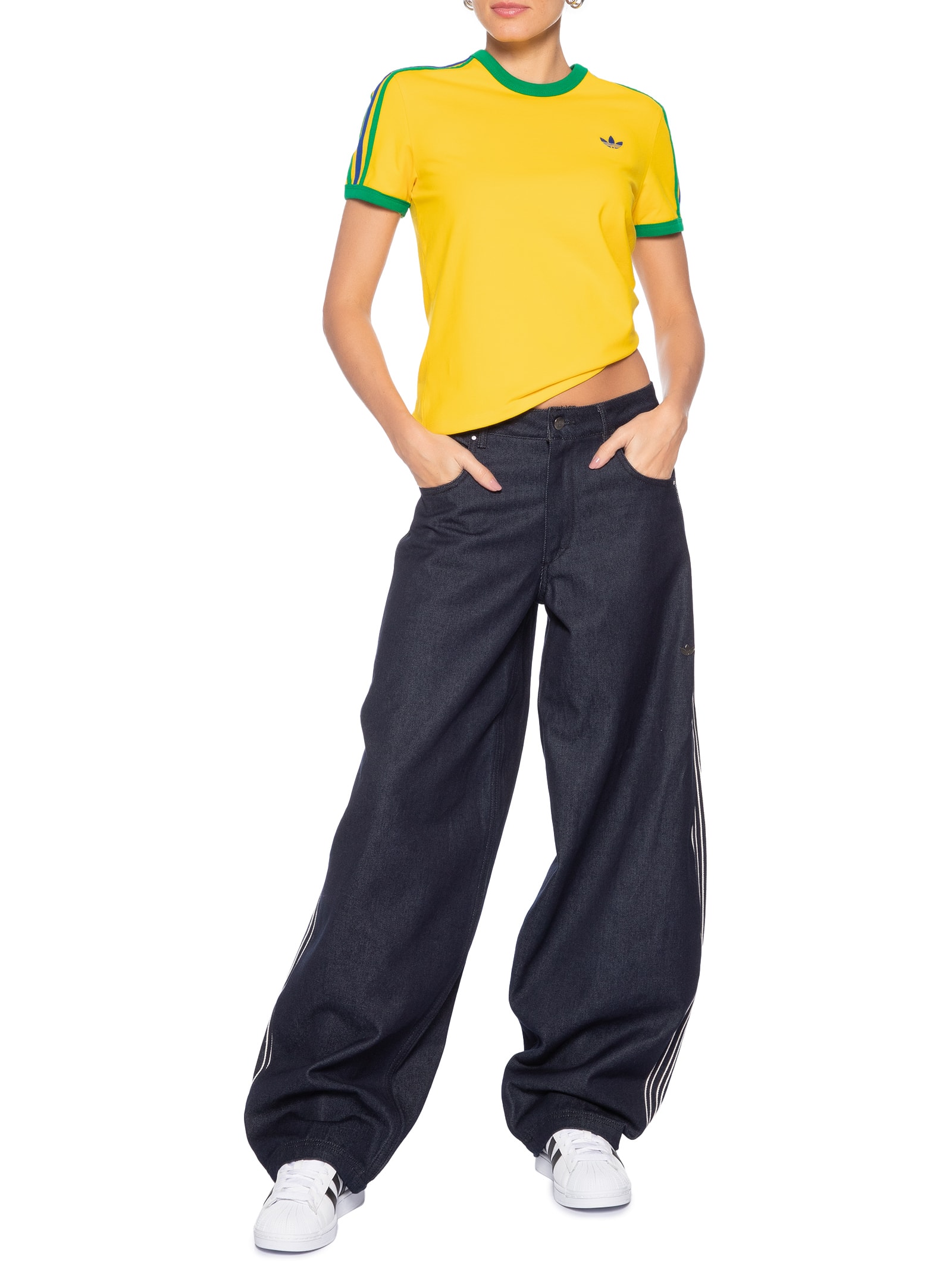 Camiseta Feminina 3S Slim Amarelo Adidas Originals