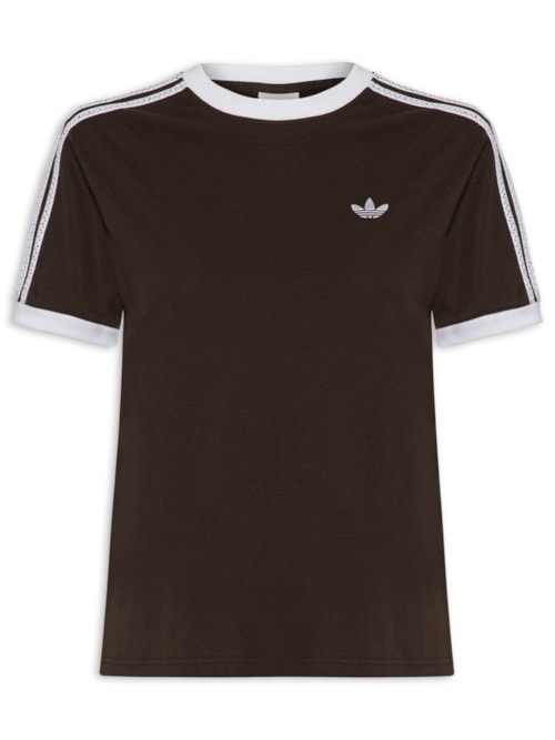 Camiseta Feminina Adicolor Crochê - Marrom