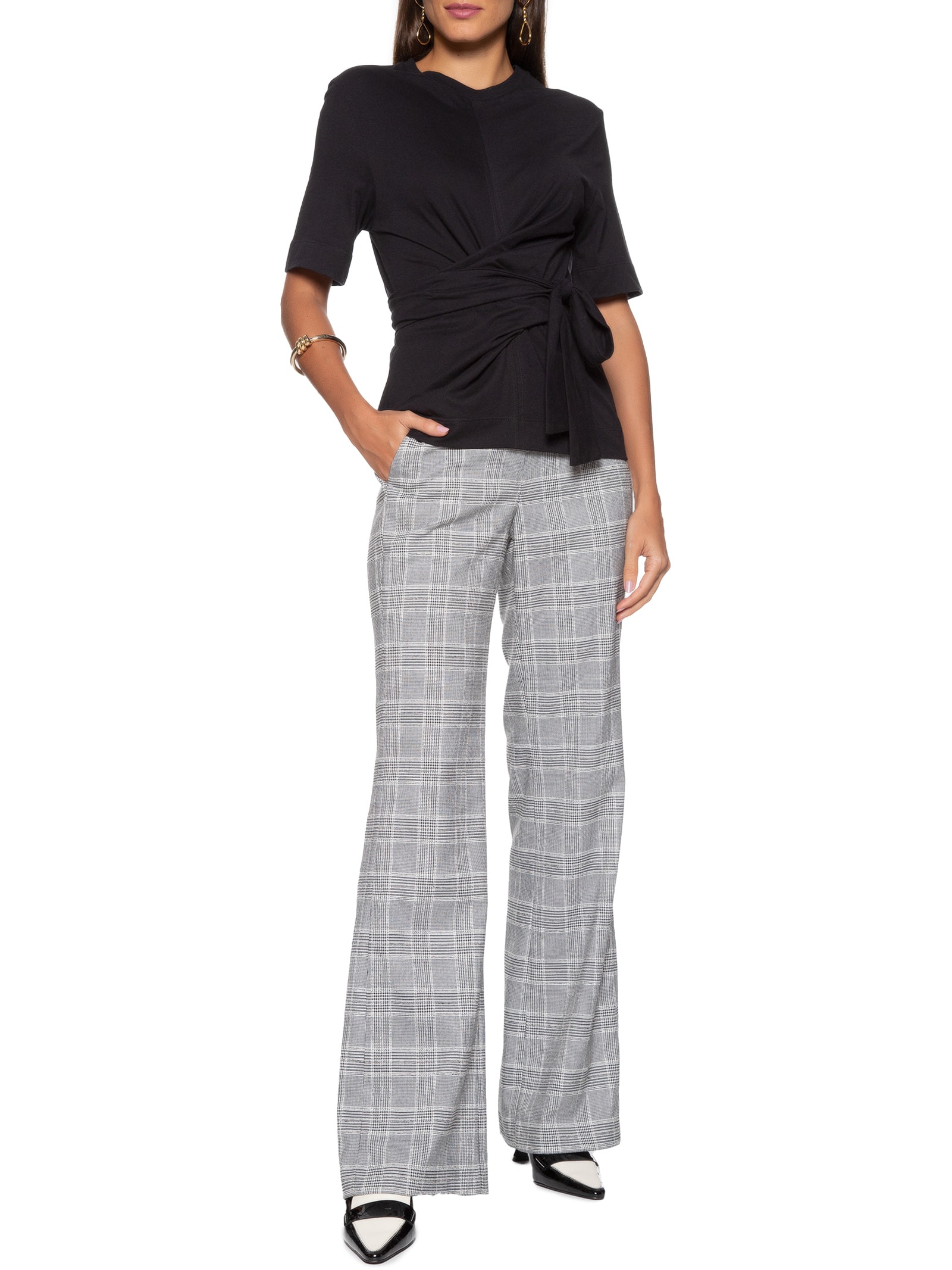 Camiseta Feminina Amarração Cintura Preto  Animale