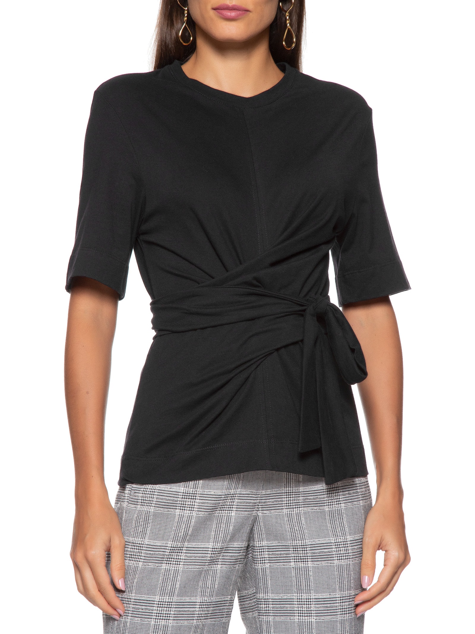 Camiseta Feminina Amarração Cintura Preto  Animale