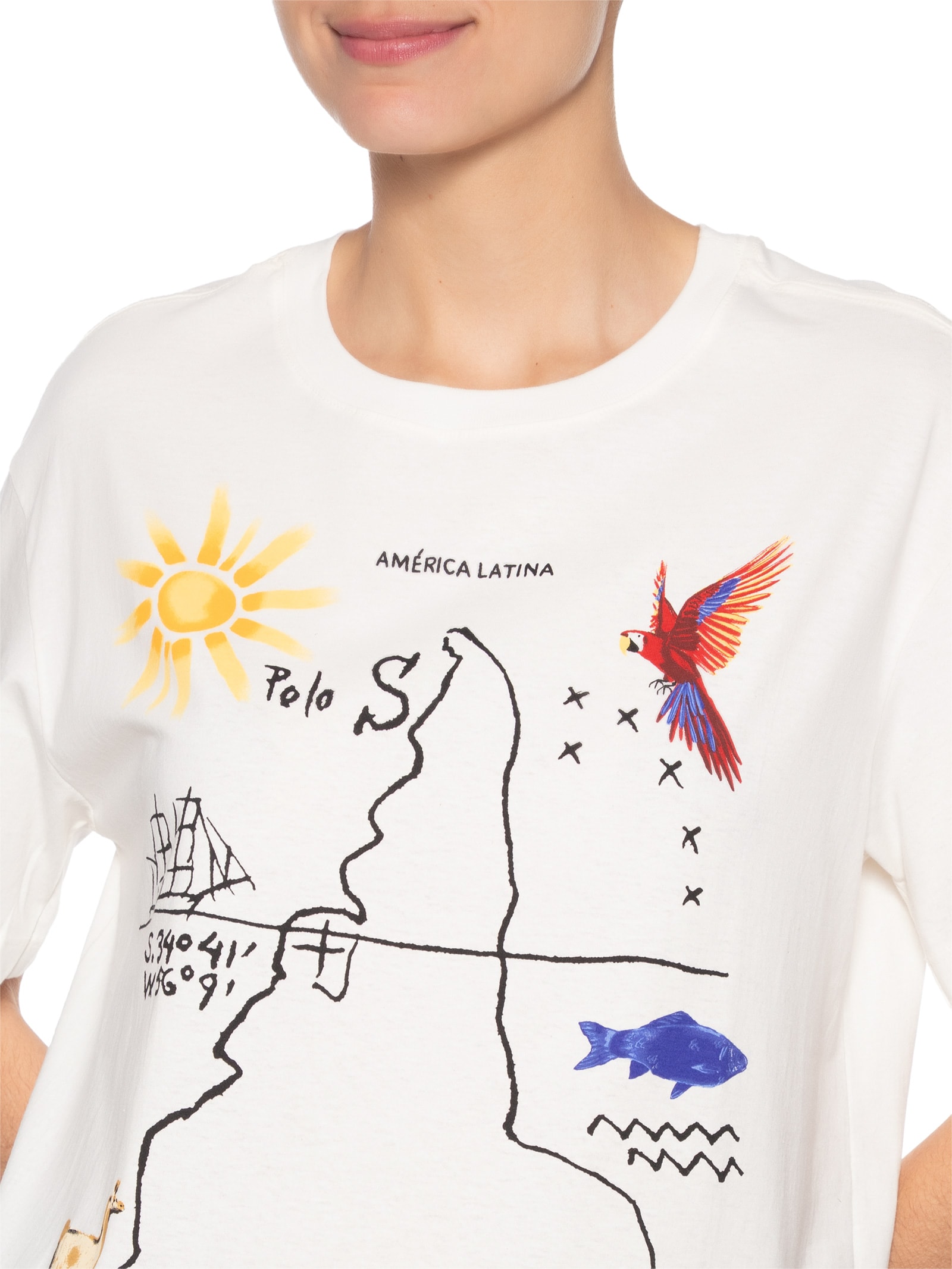 Camiseta Feminina América Latina Branco Farm