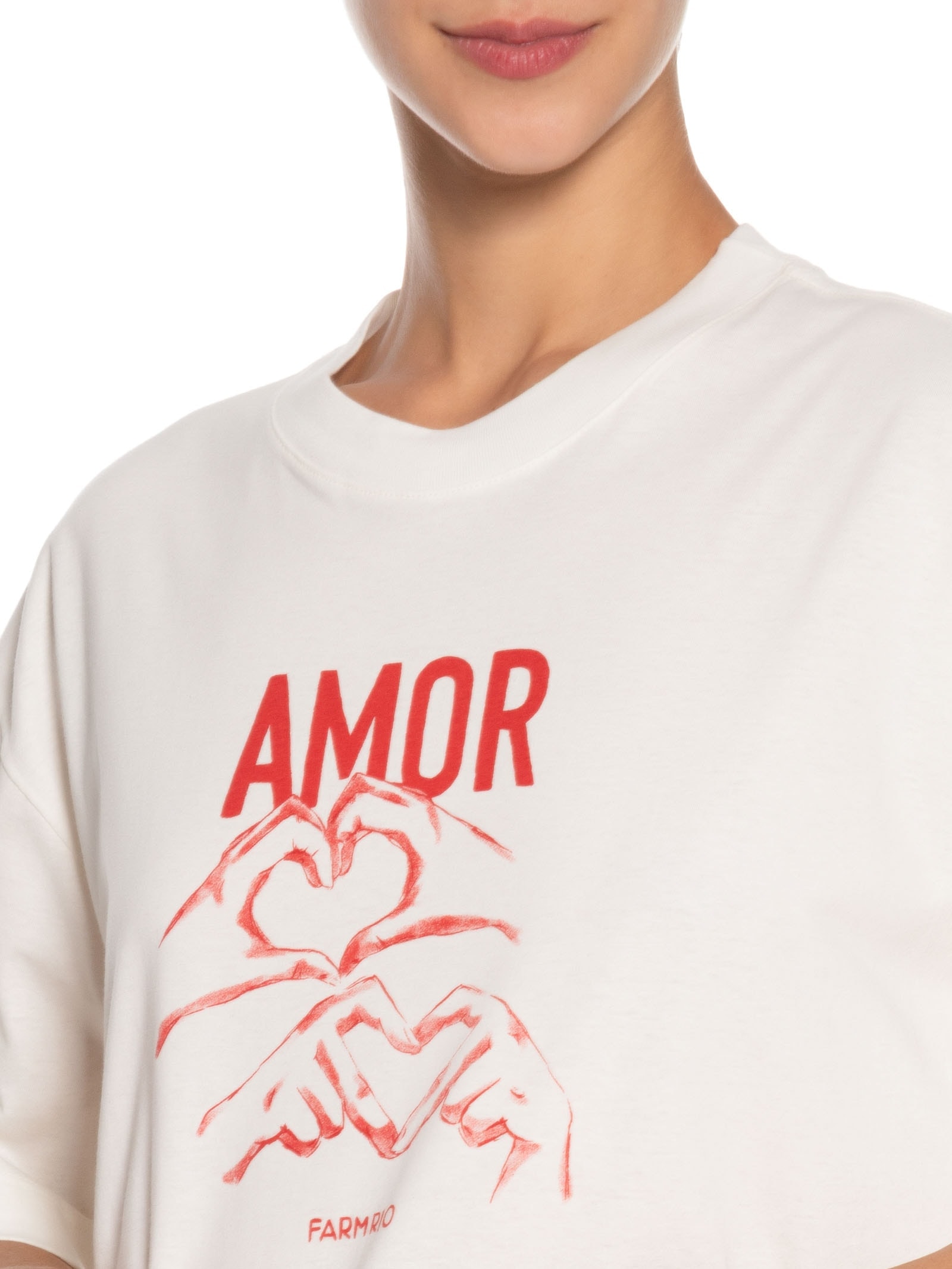 Camiseta Feminina Ampla Amor Branco Farm