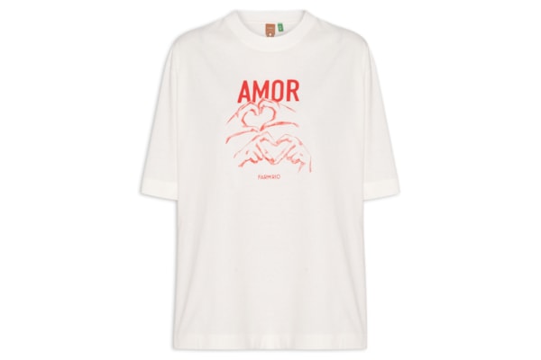 Camiseta Feminina Ampla Amor - Branco