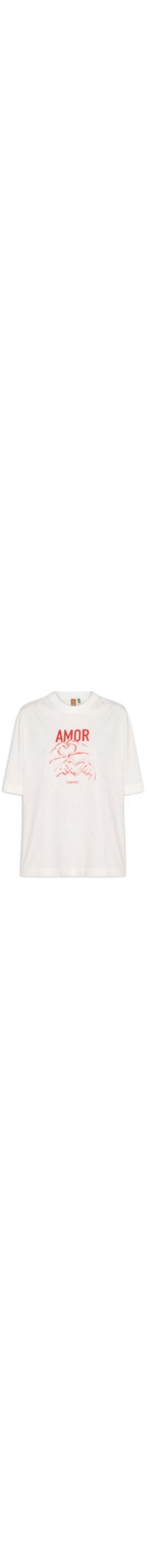 Camiseta Feminina Ampla Amor - Branco