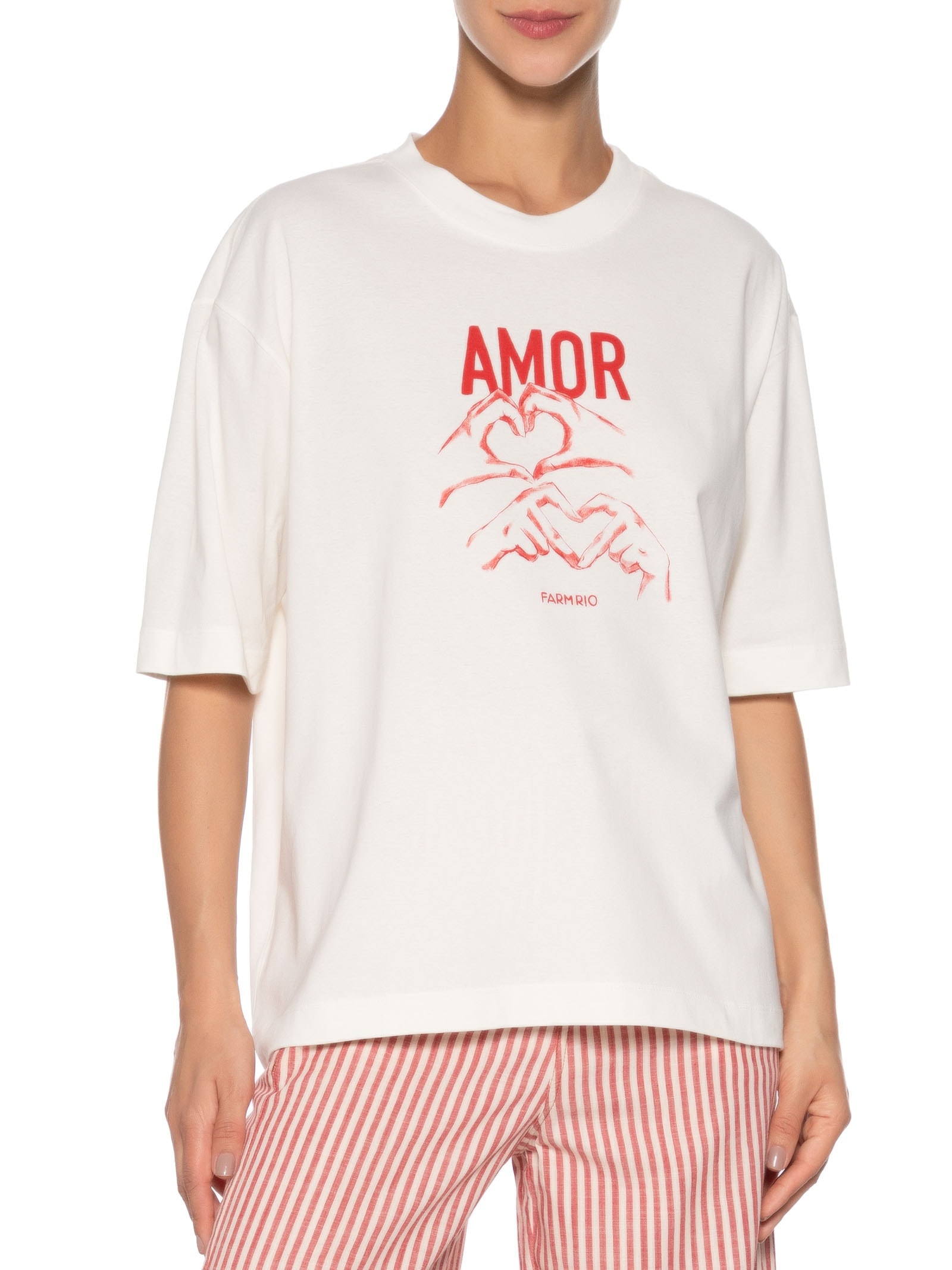 Camiseta Feminina Ampla Amor Branco Farm