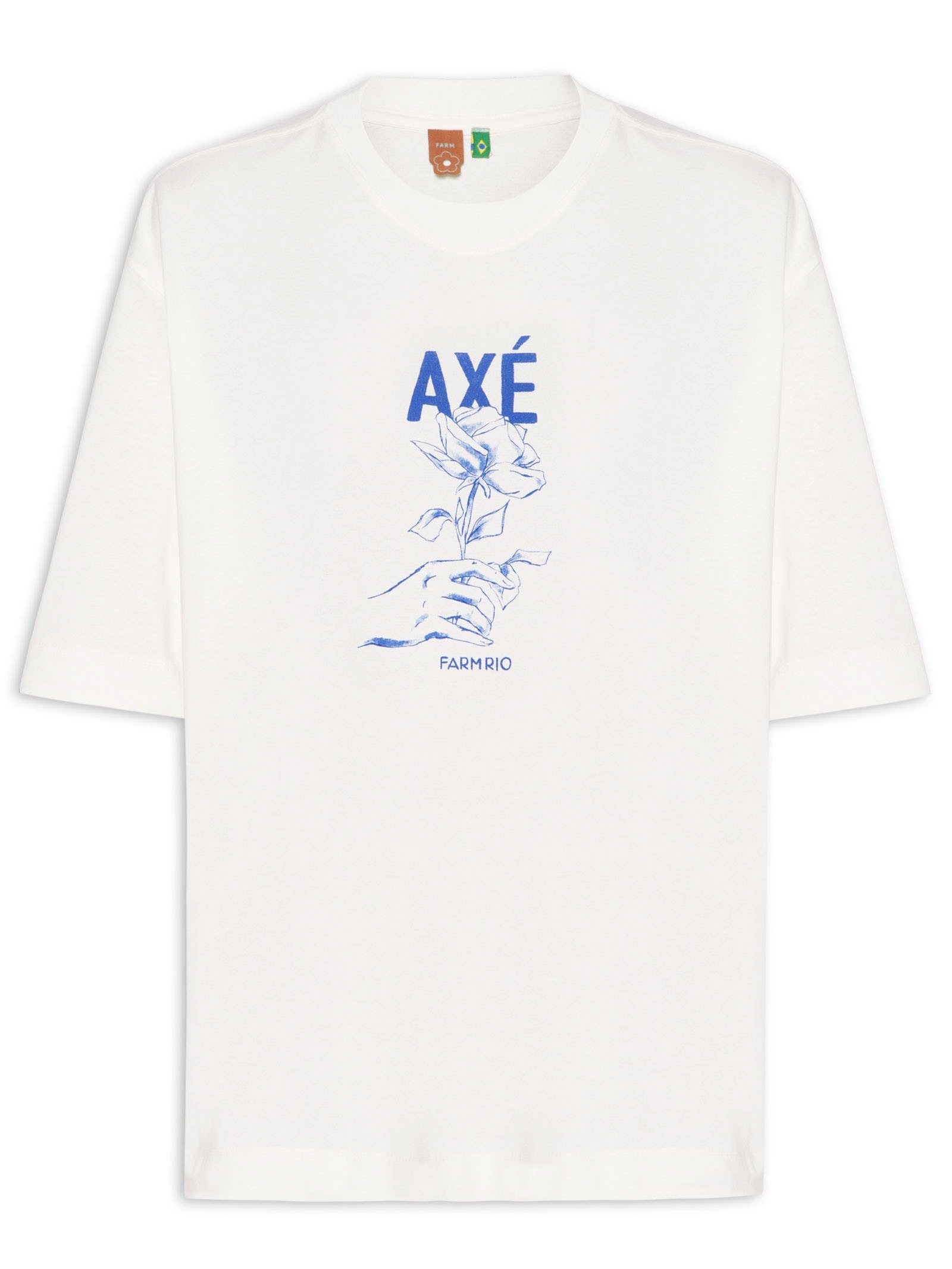 Camiseta Feminina Ampla Axé Branco Farm
