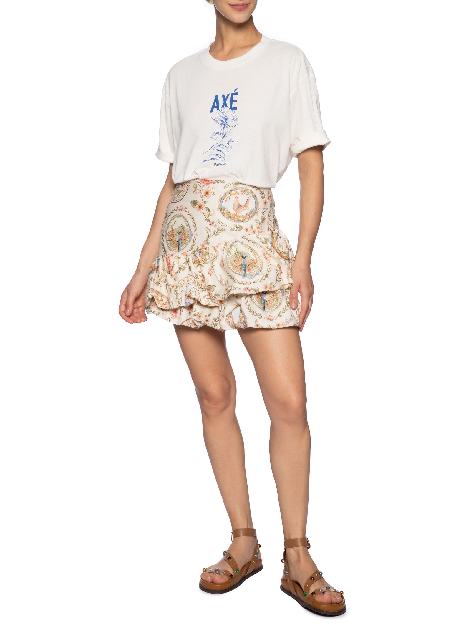 Camiseta Feminina Ampla Axé Branco Farm