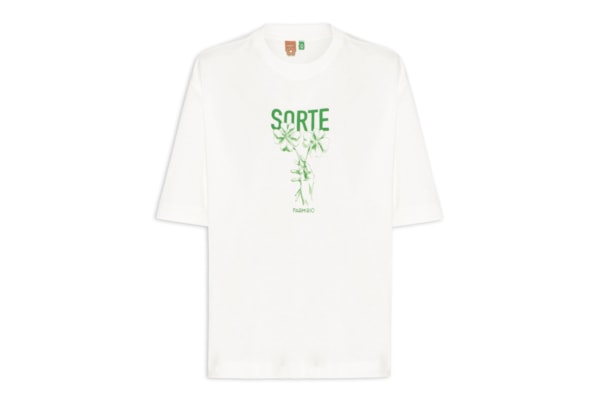 Camiseta Feminina Ampla Sorte - Branco
