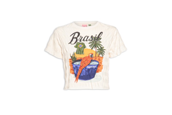 Camiseta Feminina Arara Brasil - Off White